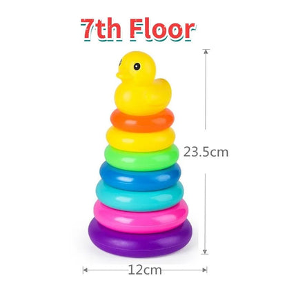 Colorful Learning Fun: Rainbow Stacking Ring Tower - The Little Big Store