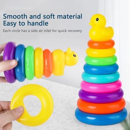 Colorful Learning Fun: Rainbow Stacking Ring Tower - The Little Big Store