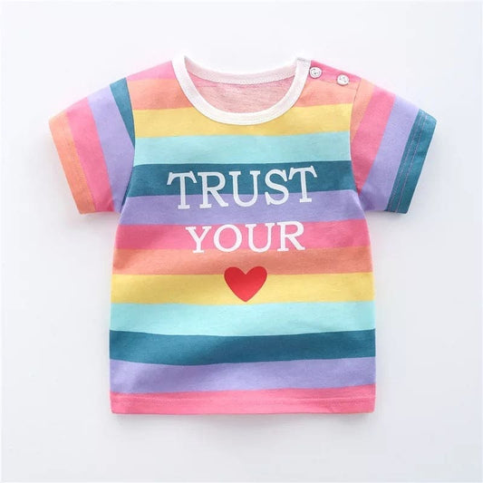 Cotton Candy Comfort: Kids' Essential Cotton T-Shirt for Everyday Play and Style! - The Little Big Store