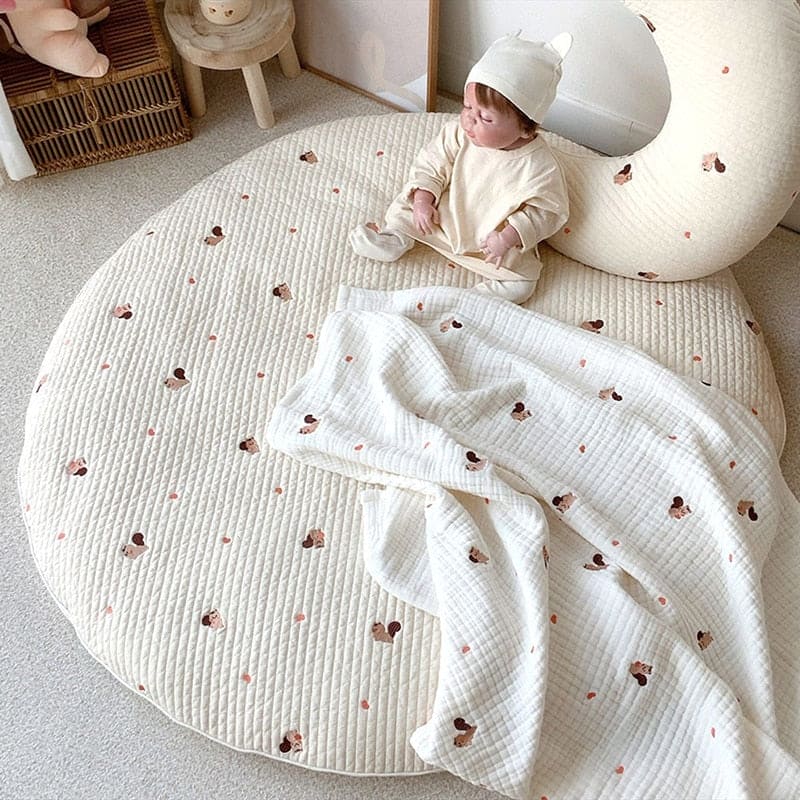 CuddleBears: Embroidered Baby Mat for Snuggly Play - The Little Big Store