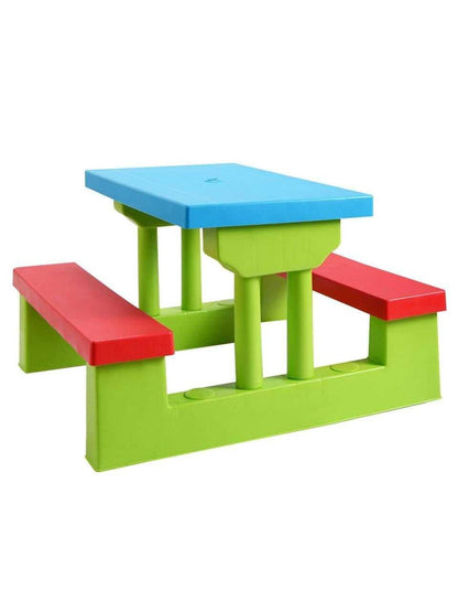 Costway 4 Seat Kids Picnic Table W/Umbrella Garden Yard Folding Children Bench Outdoor