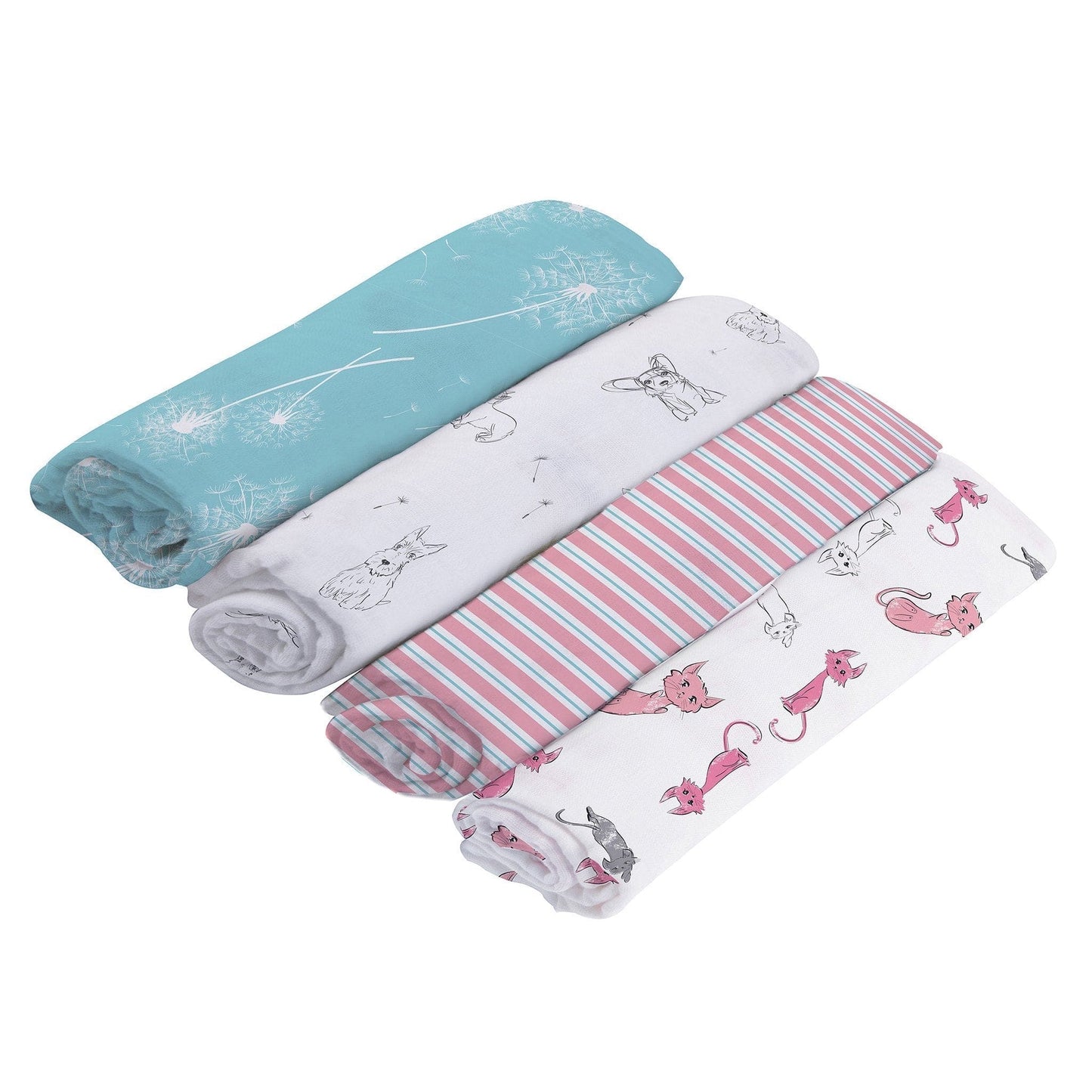 Dandelions Bamboo Muslin Swaddle 4PK - The Little Big Store