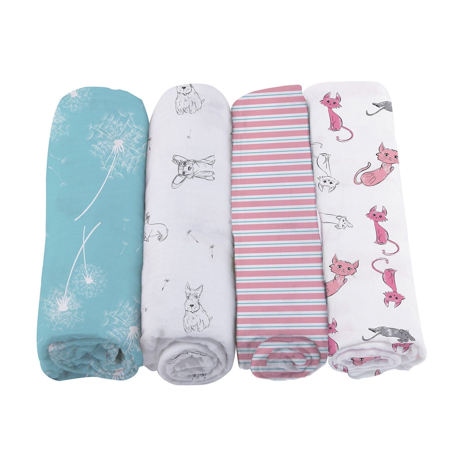 Dandelions Bamboo Muslin Swaddle 4PK - The Little Big Store