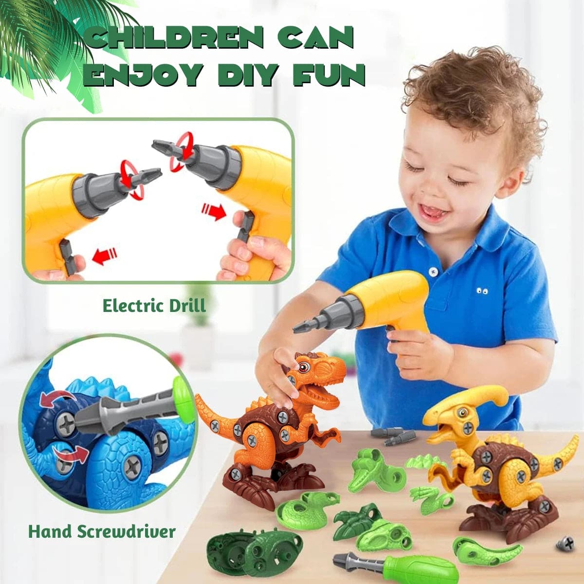 Dino Build 'n' Play: DIY Screwing Dinosaurs Toy Set - Educational Fun for Little Explorers! - The Little Big Store