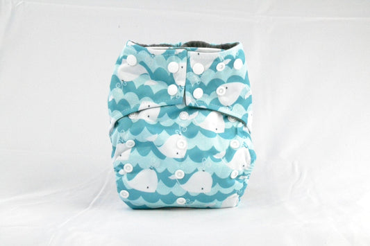 Earthlie Cloth Diaper - Whales - The Little Big Store