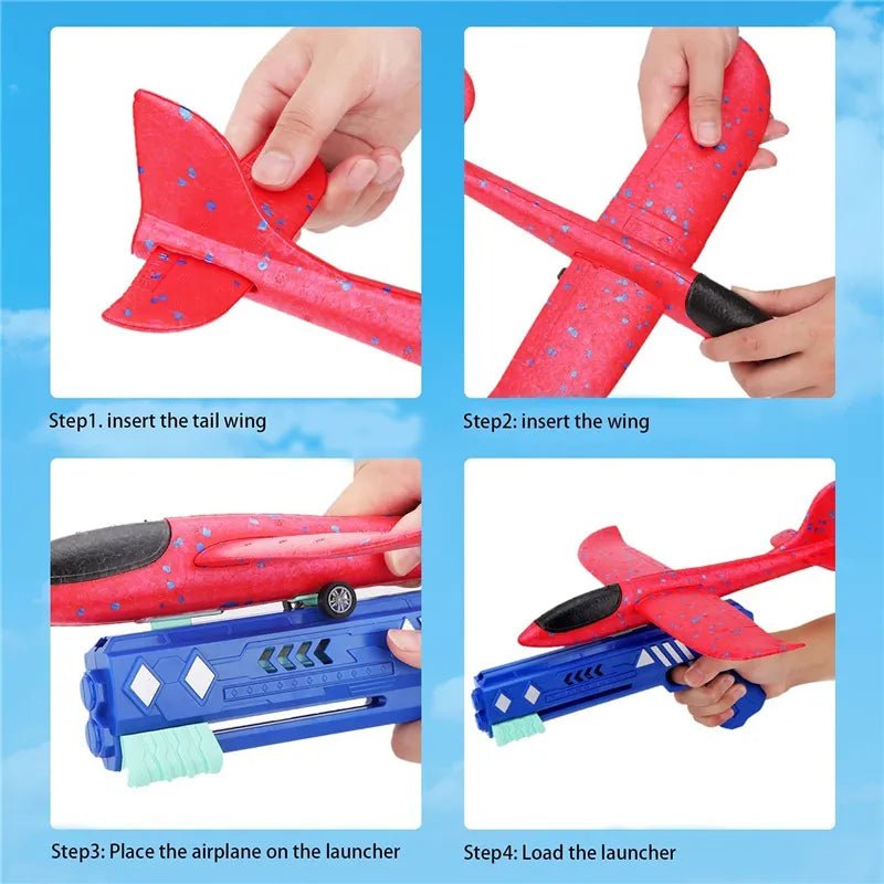 Eject & Fly: One-Click Foam Airplane Toy with Large Throwing Plane - Perfect Gift for Adventurous Kids!" - The Little Big Store