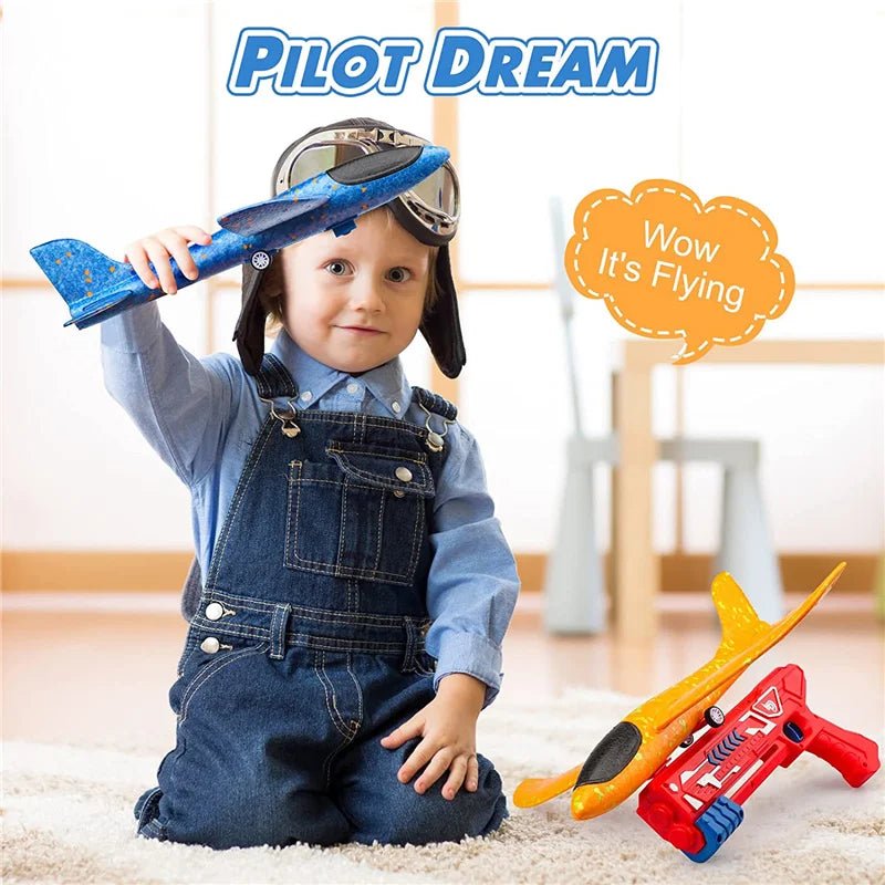 Eject & Fly: One-Click Foam Airplane Toy with Large Throwing Plane - Perfect Gift for Adventurous Kids!" - The Little Big Store