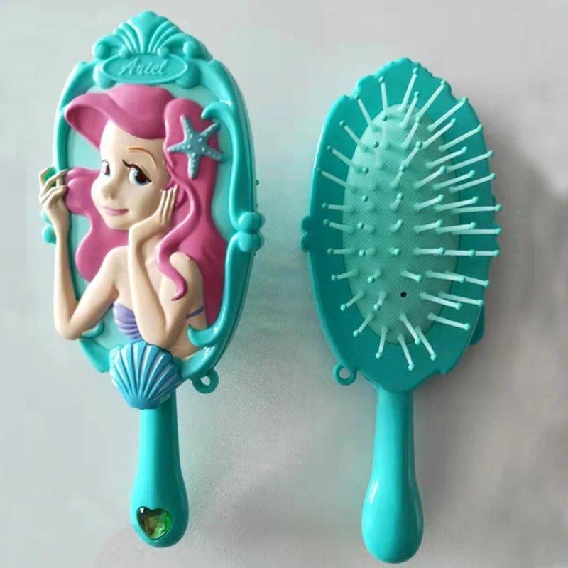 Enchanting Princess Combs: Disney Ariel & Rapunzel Cartoon Anime Figures Air Cushion Massage Comb - The Little Big Store