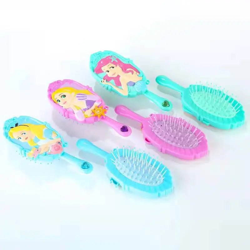 Enchanting Princess Combs: Disney Ariel & Rapunzel Cartoon Anime Figures Air Cushion Massage Comb - The Little Big Store