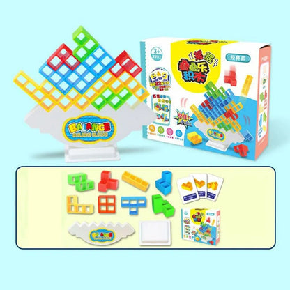 16-48 Blocks Building Block Brick Toy Balance Stacked Tetra Tower Game Swing High Russian Building Blocks Stack Kid Desktop Toy