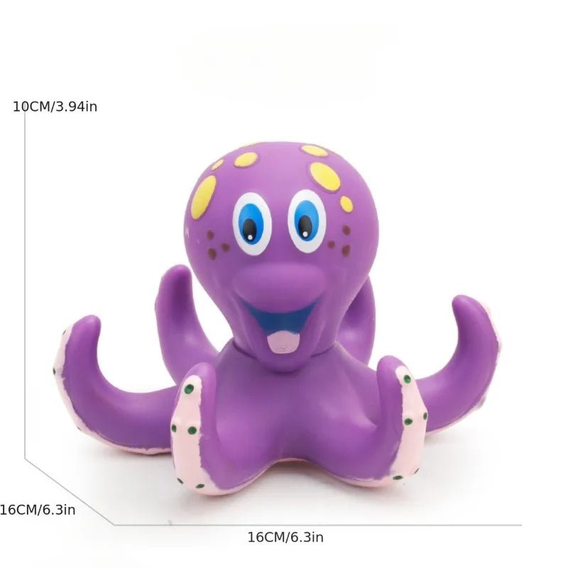 Floating Purple Octopus Bath Toys for Toddlers with 3 Hoopla Rings Interactive Bath Toy for Bathroom, Pool, Bathtub - The Little Big Store