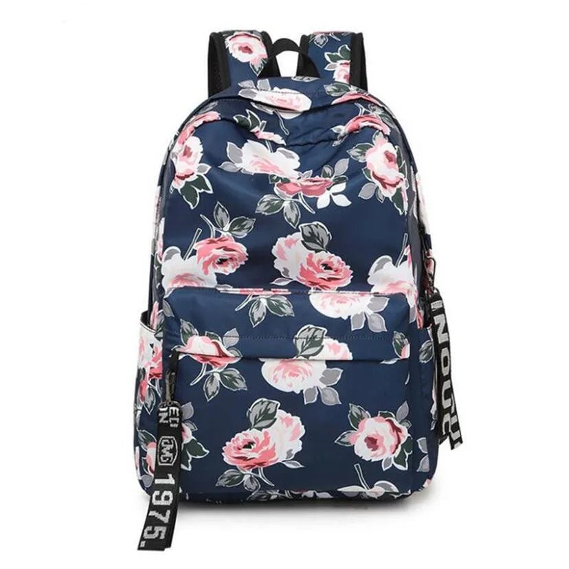 Floral Elegance: Chic Black Schoolbag for Girls! - The Little Big Store