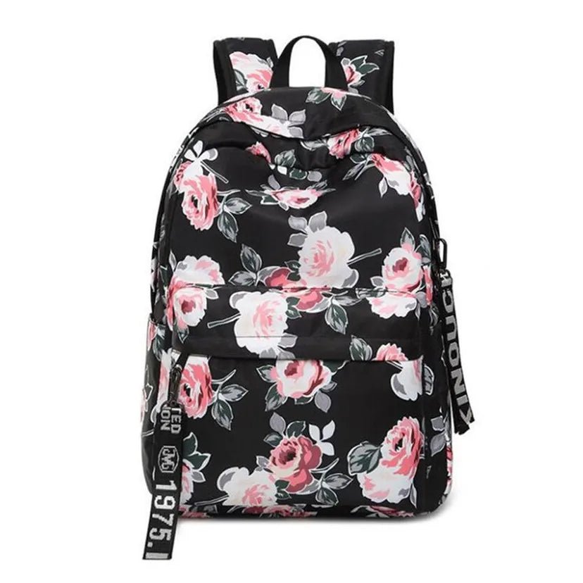 Floral Elegance: Chic Black Schoolbag for Girls! - The Little Big Store