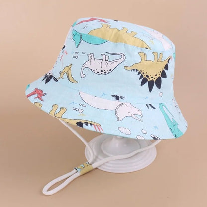 Floral Fun: Kids' Cotton Cartoon Bucket Cap - Summer Sun Protection with Style! - The Little Big Store