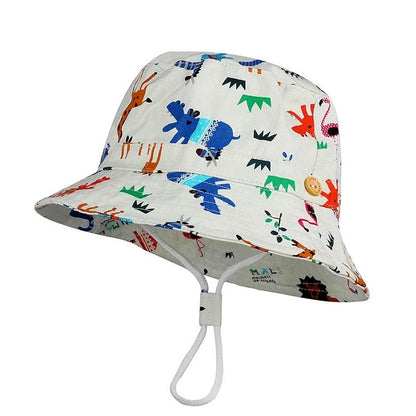 Floral Fun: Kids' Cotton Cartoon Bucket Cap - Summer Sun Protection with Style! - The Little Big Store