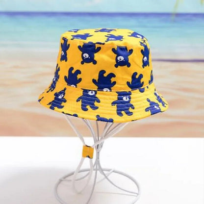 Floral Fun: Kids' Cotton Cartoon Bucket Cap - Summer Sun Protection with Style! - The Little Big Store