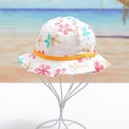 Floral Fun: Kids' Cotton Cartoon Bucket Cap - Summer Sun Protection with Style! - The Little Big Store