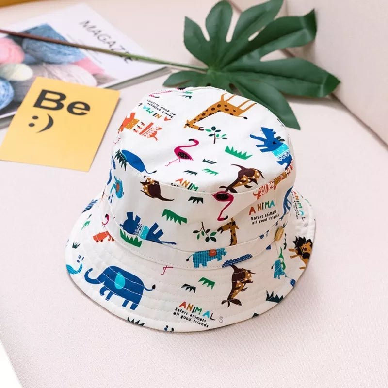 Floral Fun: Kids' Cotton Cartoon Bucket Cap - Summer Sun Protection with Style! - The Little Big Store