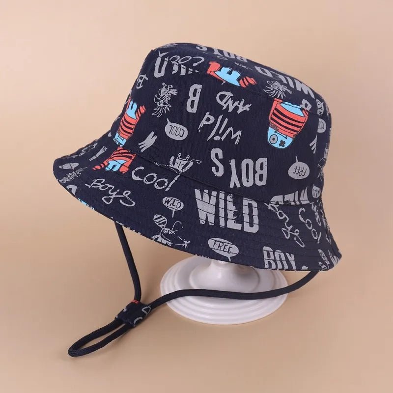 Floral Fun: Kids' Cotton Cartoon Bucket Cap - Summer Sun Protection with Style! - The Little Big Store