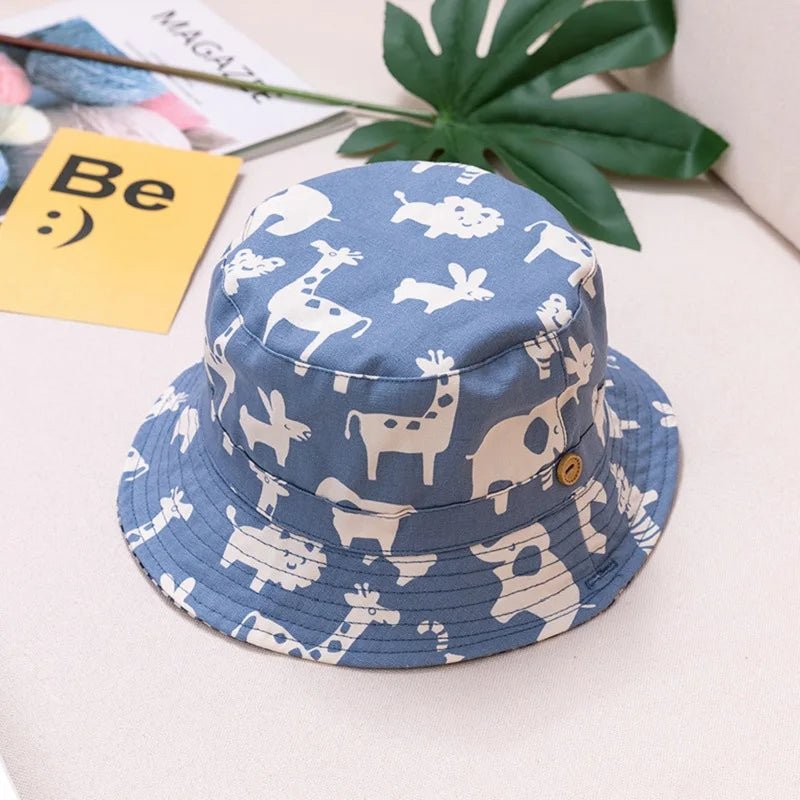 Floral Fun: Kids' Cotton Cartoon Bucket Cap - Summer Sun Protection with Style! - The Little Big Store