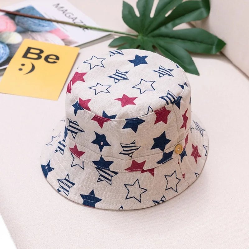 Floral Fun: Kids' Cotton Cartoon Bucket Cap - Summer Sun Protection with Style! - The Little Big Store