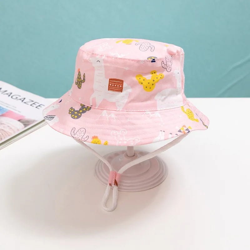 Floral Fun: Kids' Cotton Cartoon Bucket Cap - Summer Sun Protection with Style! - The Little Big Store