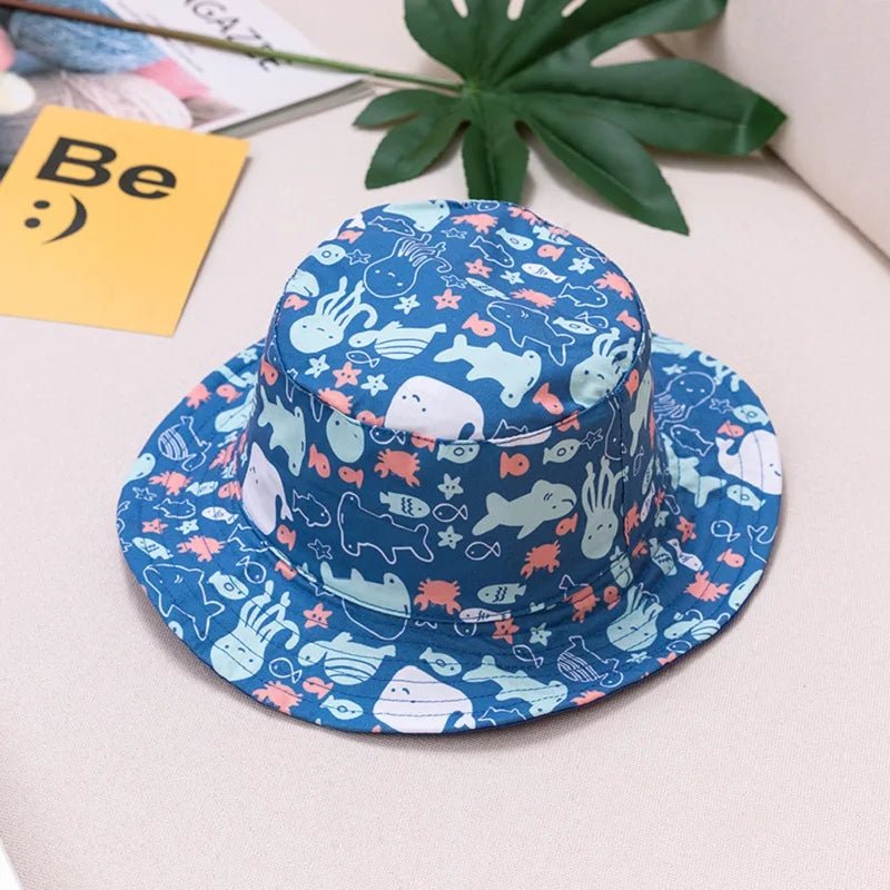 Floral Fun: Kids' Cotton Cartoon Bucket Cap - Summer Sun Protection with Style! - The Little Big Store