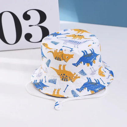 Floral Fun: Kids' Cotton Cartoon Bucket Cap - Summer Sun Protection with Style! - The Little Big Store