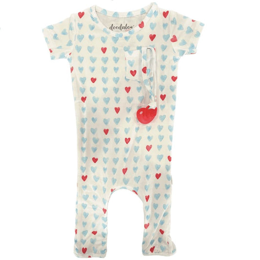 Follow Your Heart - Doodalou Bamboo Baby Romper Short Sleeve with - The Little Big Store