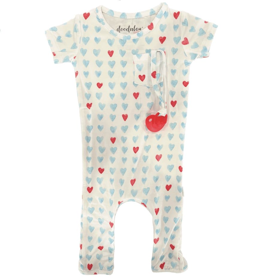 Follow Your Heart - Doodalou Bamboo Baby Romper Short Sleeve with - The Little Big Store