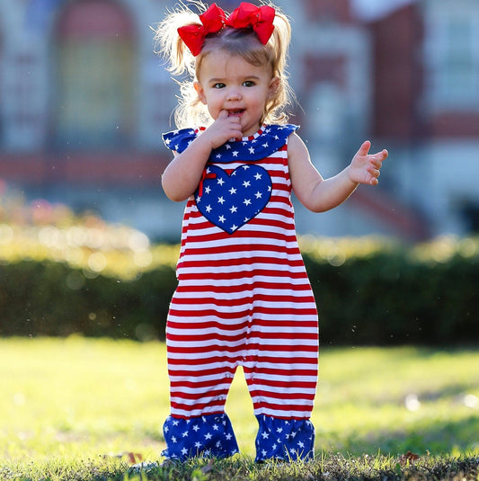 Fourth of July I Heart America Flag Baby - The Little Big Store