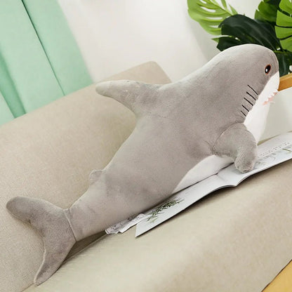 Giant Shark Hug: 140cm of Cuteness! 🦈🎁 Perfect Reading Pillow & Birthday Gift for Kids! - The Little Big Store