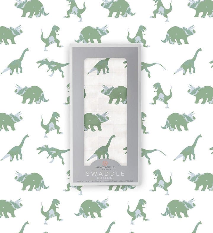 Granite Green Dinosaurs Cotton Swaddle - The Little Big Store