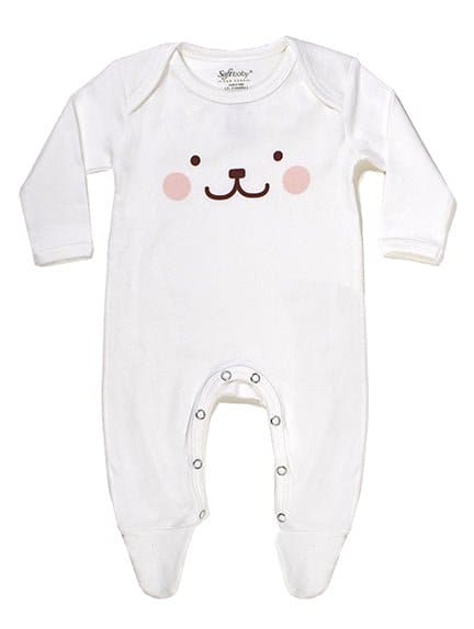 Happy Bear - Footed Onesie - 100% Organic - The Little Big Store