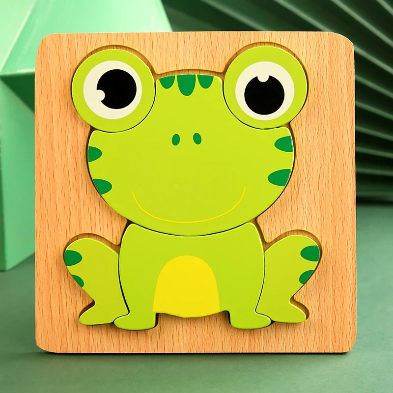 High Quality 3D Wooden Puzzle Baby Cartoon Animal Traffic Jigsaw Early Learning Cognition Game Puzzle Toys for Children - The Little Big Store