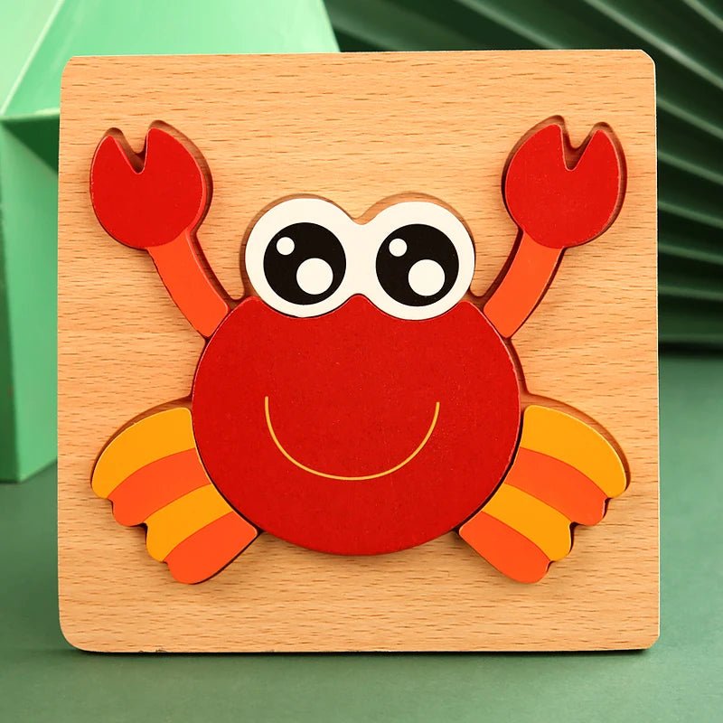 High Quality 3D Wooden Puzzle Baby Cartoon Animal Traffic Jigsaw Early Learning Cognition Game Puzzle Toys for Children - The Little Big Store