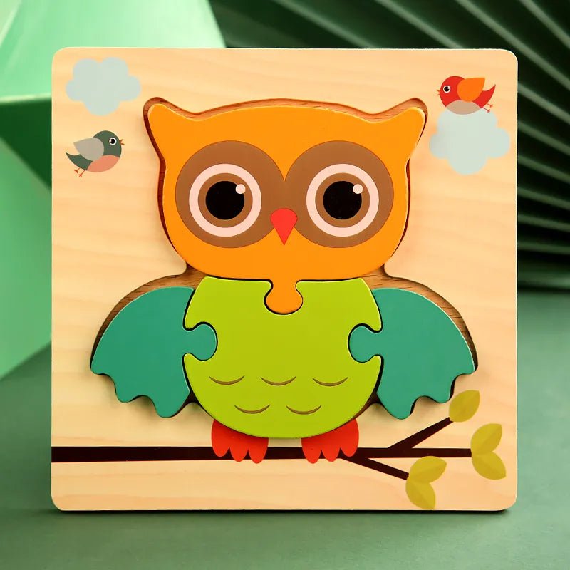 High Quality 3D Wooden Puzzle Baby Cartoon Animal Traffic Jigsaw Early Learning Cognition Game Puzzle Toys for Children - The Little Big Store