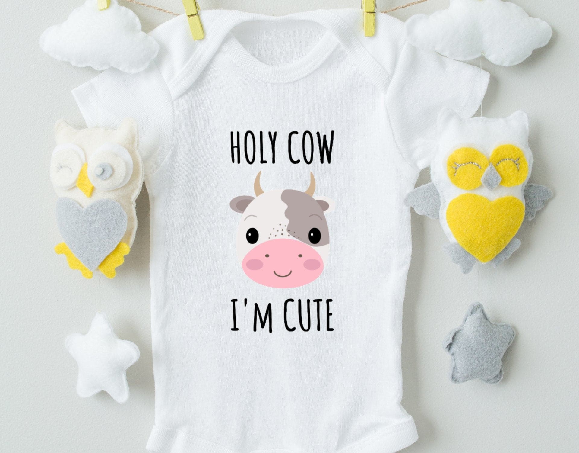 Holy Cow I'm Cute Cotton Baby Bodysuit - The Little Big Store