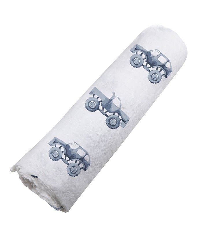 Indigo Monster Trucks Cotton Swaddle - The Little Big Store