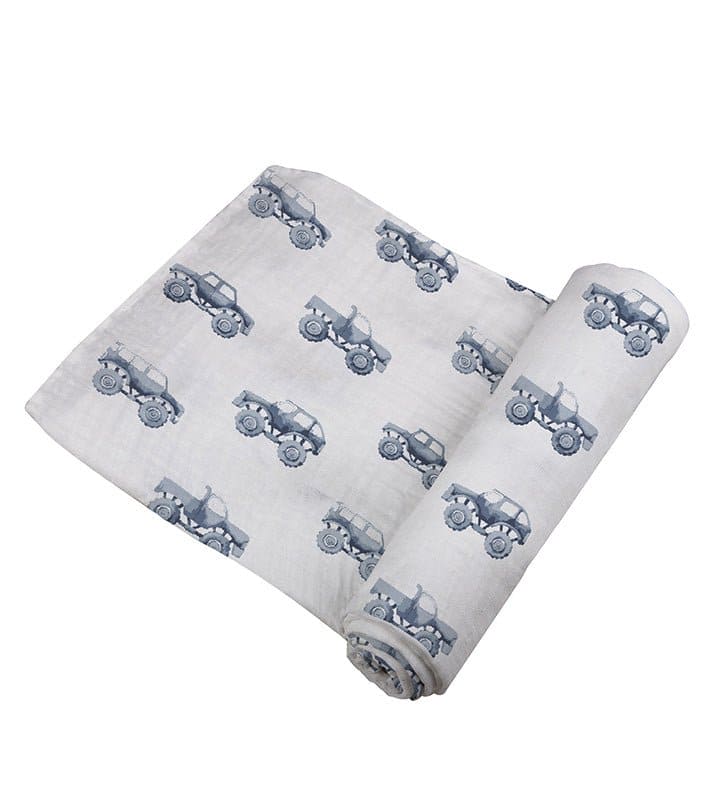 Indigo Monster Trucks Cotton Swaddle - The Little Big Store