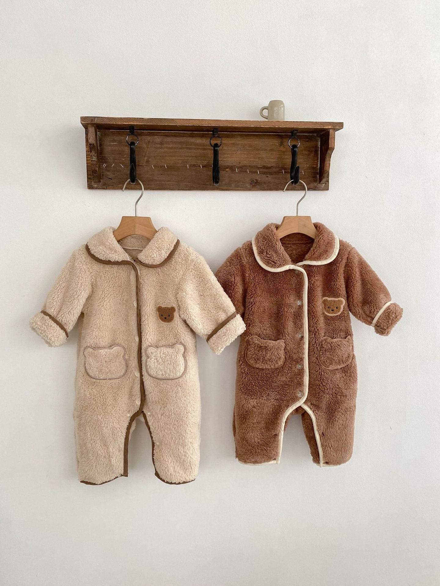 Infant Baby Lovely Little Bear Warmful Pajamas Romper In Winter - The Little Big Store