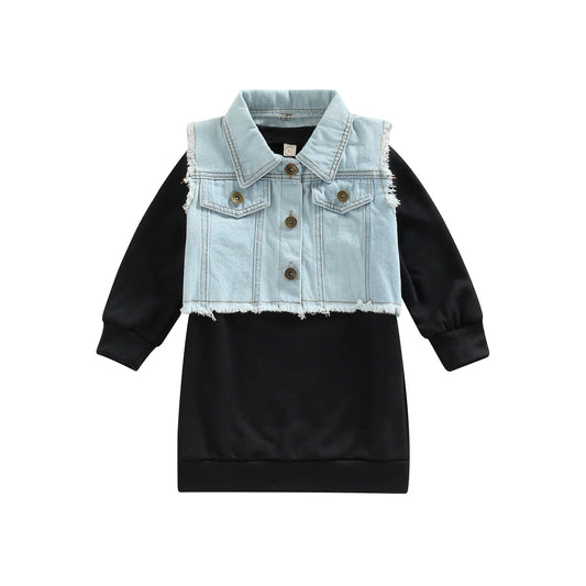 Infant Dress + Waistcoat, Long Sleeve Set - The Little Big Store