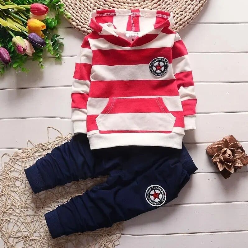 🌟👶 JollyTots Delight! Bibicola Baby Boy Outfit Set 👕👖 - The Little Big Store