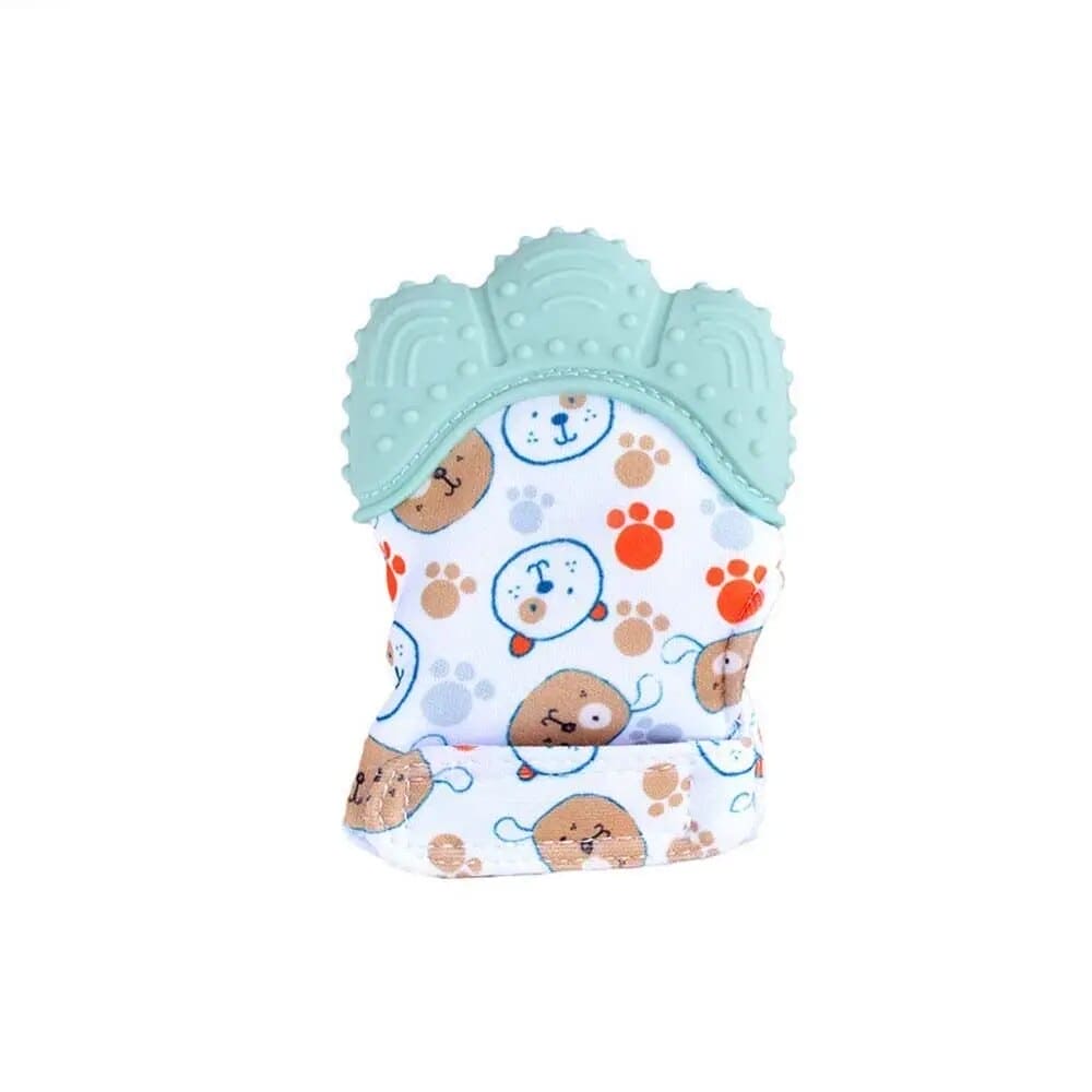 Keep Teething Troubles at Bay with our Heart & Star Print Silicone Teether Mitten! 🌟👶🦷 - The Little Big Store