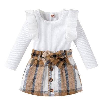 Knitted Ribbed Solid Color Baby Girl Set - The Little Big Store