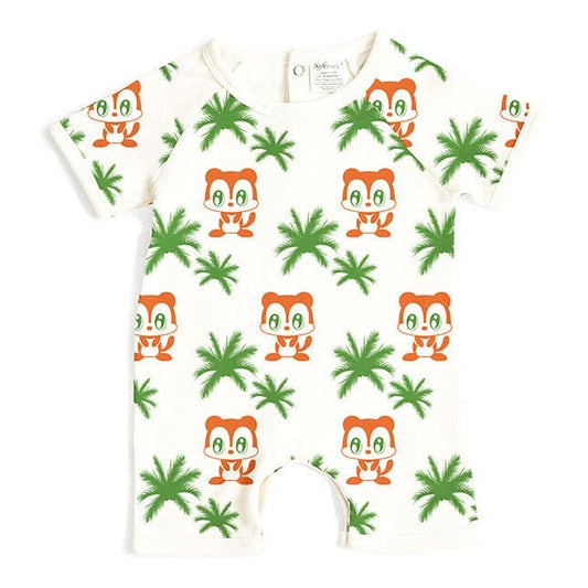 Monkey & Trees - Short Romper - 100% Organic - The Little Big Store