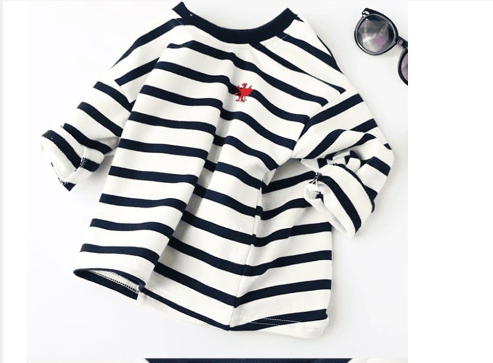 Monochrome Magic: Kids' Striped Pullover - The Little Big Store