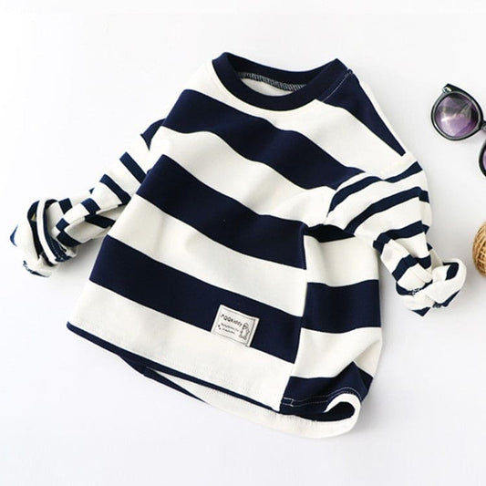 Monochrome Magic: Kids' Striped Pullover - The Little Big Store