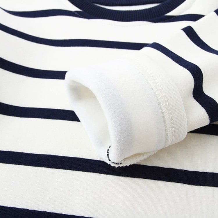 Monochrome Magic: Kids' Striped Pullover - The Little Big Store