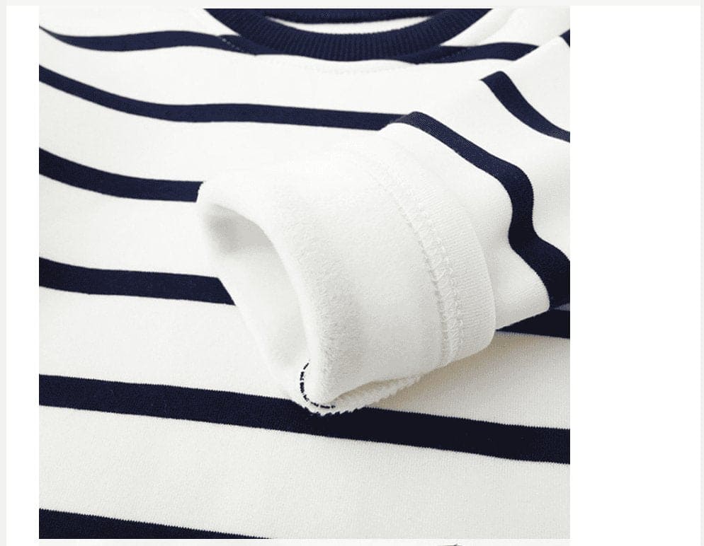 Monochrome Magic: Kids' Striped Pullover - The Little Big Store